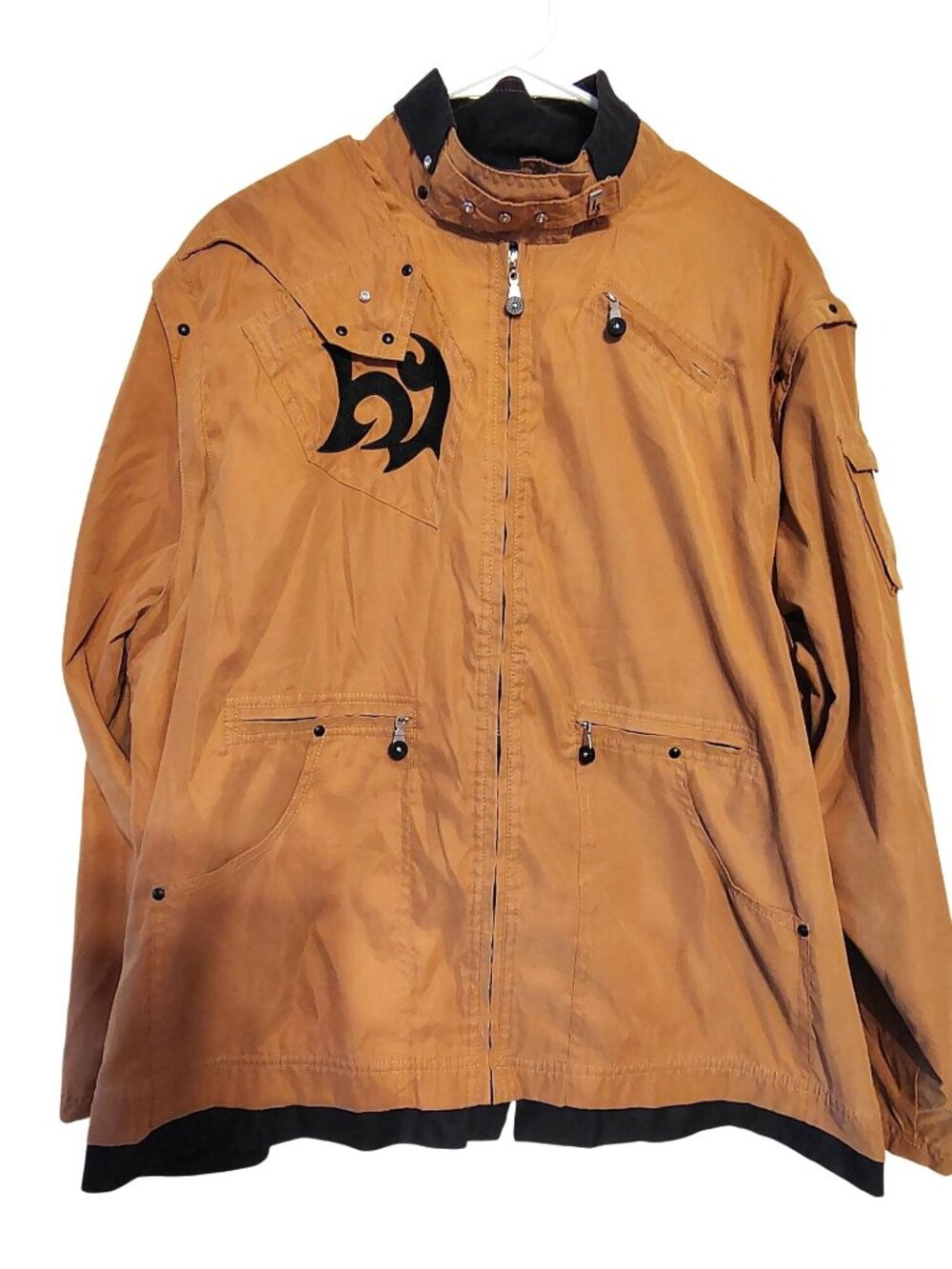 Jamie Sadock XL Tan/Brown Jacket, Full Zip Moto Style Zip Pocket Fall Winter
